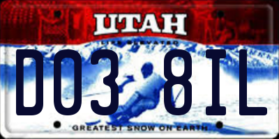 UT license plate D038IL