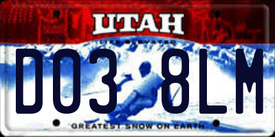 UT license plate D038LM