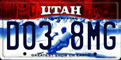 UT license plate D038MG