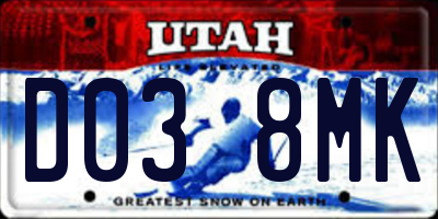 UT license plate D038MK