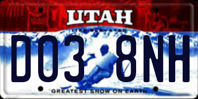 UT license plate D038NH