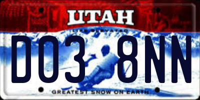 UT license plate D038NN