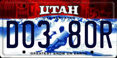 UT license plate D038OR