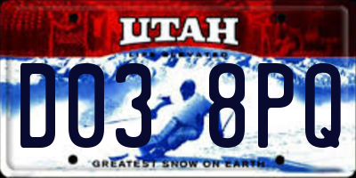 UT license plate D038PQ
