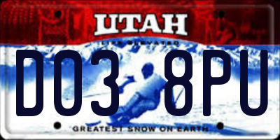 UT license plate D038PU