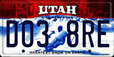 UT license plate D038RE