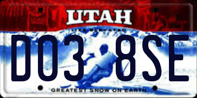 UT license plate D038SE