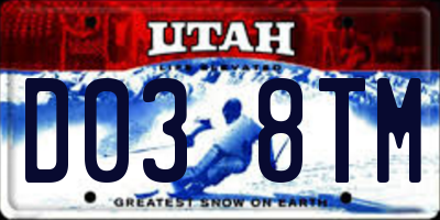 UT license plate D038TM