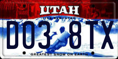 UT license plate D038TX