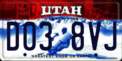 UT license plate D038VJ