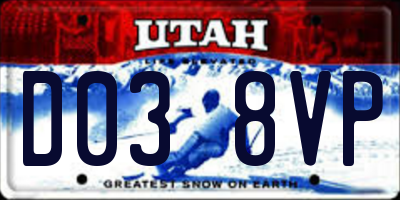UT license plate D038VP