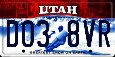 UT license plate D038VR