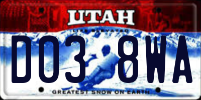 UT license plate D038WA