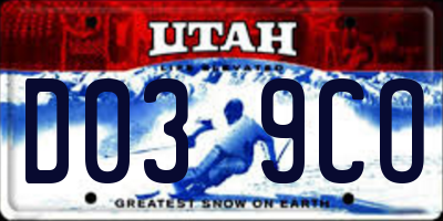 UT license plate D039CO