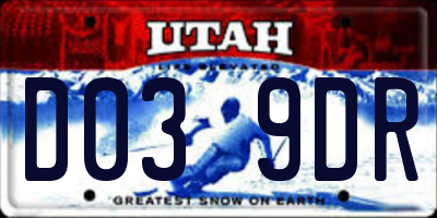 UT license plate D039DR