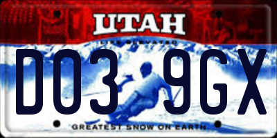 UT license plate D039GX