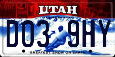 UT license plate D039HY
