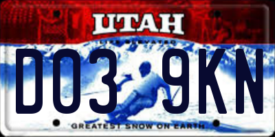UT license plate D039KN