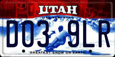 UT license plate D039LR