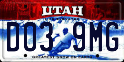 UT license plate D039MG