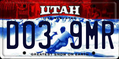 UT license plate D039MR