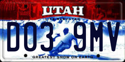 UT license plate D039MV