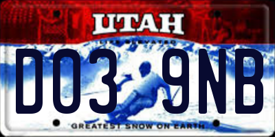 UT license plate D039NB