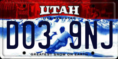 UT license plate D039NJ
