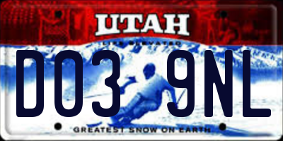 UT license plate D039NL