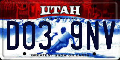 UT license plate D039NV