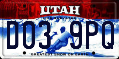 UT license plate D039PQ