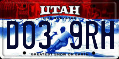 UT license plate D039RH