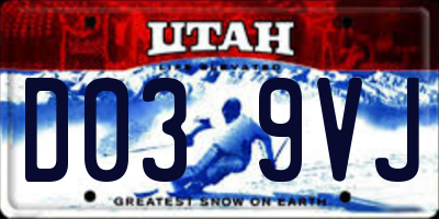 UT license plate D039VJ