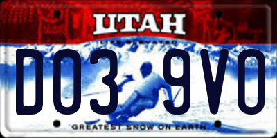 UT license plate D039VO