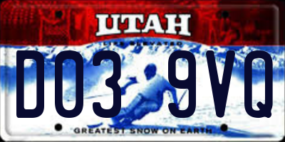 UT license plate D039VQ