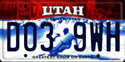 UT license plate D039WH