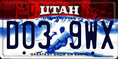 UT license plate D039WX
