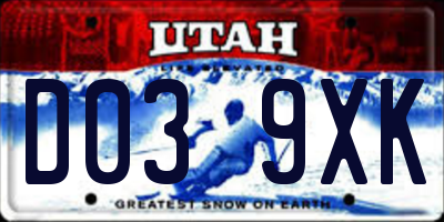 UT license plate D039XK