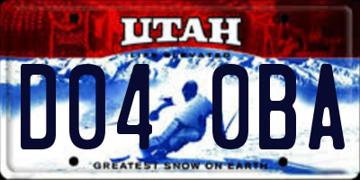 UT license plate D040BA