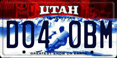 UT license plate D040BM
