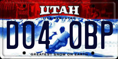 UT license plate D040BP