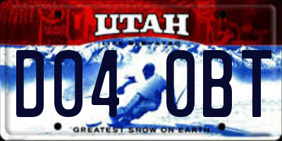 UT license plate D040BT