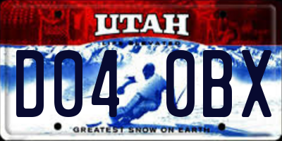 UT license plate D040BX