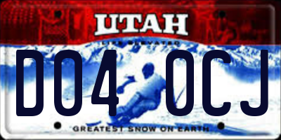 UT license plate D040CJ