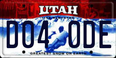 UT license plate D040DE