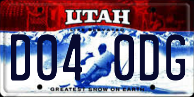 UT license plate D040DG
