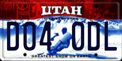 UT license plate D040DL