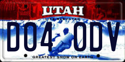UT license plate D040DV