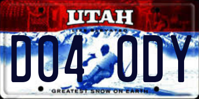 UT license plate D040DY