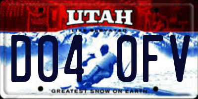 UT license plate D040FV